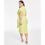 Trendy Plus Size Tie-Front Ruched Shirtdress