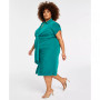 Trendy Plus Size Tie-Front Ruched Shirtdress