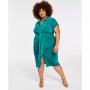 Trendy Plus Size Tie-Front Ruched Shirtdress