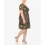 Plus Size Floral Short Sleeve Knee Length Dress