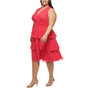 Plus Size Ruched Tiered Midi Dress