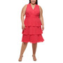 Plus Size Ruched Tiered Midi Dress