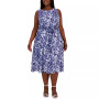 Plus Size Bianca Printed Round-Neck Sleeveless Dress