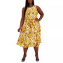 Plus Size Bianca Printed Round-Neck Sleeveless Dress