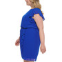 Plus Size Ruffled-Sleeve Blouson Dress