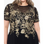 Plus Size Beaded Embroidered Gown