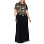 Plus Size Beaded Embroidered Gown