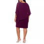 Plus Size Beaded Chiffon Popover Dress