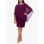 Plus Size Beaded Chiffon Popover Dress