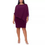 Plus Size Beaded Chiffon Popover Dress