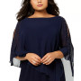 Plus Size Beaded Chiffon Popover Dress