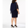 Plus Size Beaded Chiffon Popover Dress