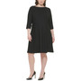 Plus Size 3/4-Sleeve Textured Knit Dress