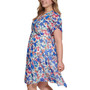 Plus Size Printed Puff-Sleeve Dress