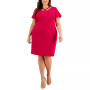 Plus Size Cross-Front Sheath Dress