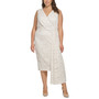 Plus Size V-Neck Drape-Front Lace Sheath Dress