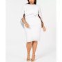 Plus Size Ruched Cape Dress