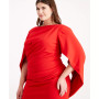 Plus Size Ruched Cape Dress