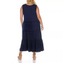 Plus Size Scoop Neck Tiered Midi Dress