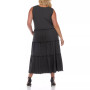 Plus Size Scoop Neck Tiered Midi Dress
