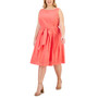 Plus Size Cotton Embroidered Eyelet Fit & Flare Dress