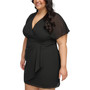 Plus Size Flutter-Sleeve Sheath Dress
