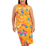 Plus Size Printed Faux-Wrap Sleeveless Dress