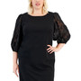 Plus Size Shimmer-Sleeve Scuba Crepe Dress