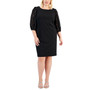 Plus Size Shimmer-Sleeve Scuba Crepe Dress