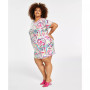 Trendy Plus Size Printed Short-Sleeve Sequin Dress