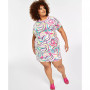 Trendy Plus Size Printed Short-Sleeve Sequin Dress