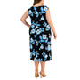 Plus Size Printed Cowlneck Sleeveless Midi Dress