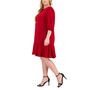 Plus Size 3/4-Sleeve Ruffle-Hem Sheath Dress