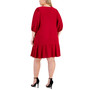 Plus Size 3/4-Sleeve Ruffle-Hem Sheath Dress