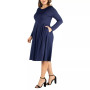 Women's Plus Size Fit and Flare Midi Dress