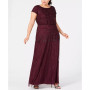 Plus Size Bead-Illusion Blouson Dress