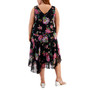 Plus Size Floral-Print Surplice Midi Dress