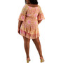Plus Size Printed Puff-Sleeve A-Line Dress