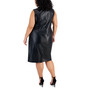 Plus Size Faux-Leather Gathered Sheath Dress