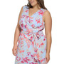 Plus Size Printed Faux-Wrap Asymmetric-Hem Dress