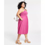 Trendy Plus Size Cotton Mixed-Media Midi Dress
