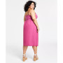 Trendy Plus Size Cotton Mixed-Media Midi Dress