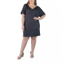 Plus Size Loose Fit V-neck Knee Length Dress