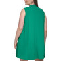 Plus Size Tie-Neck Sleeveless Swing Dress