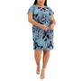 Plus Size Short-Sleeve Side-Knot Sheath Dress