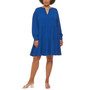Plus Size Split-Neck A-Line Dress