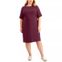 Plus Size Solid Boat-Neck Dress, Created for Macy's