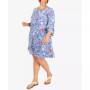 Plus Size Puff Floral Print Dress