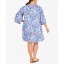 Plus Size Puff Floral Print Dress