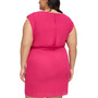 Plus Size Flutter-Sleeve Belted Dress